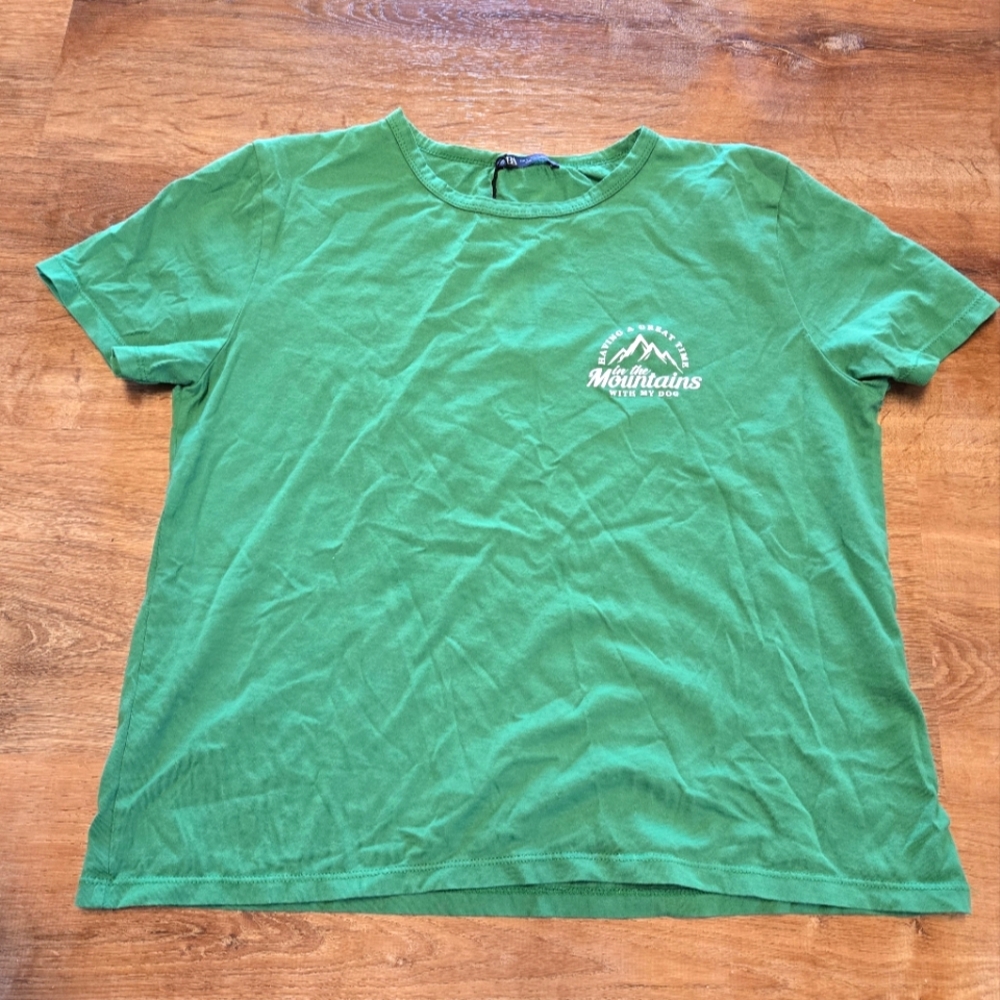 Zara Green Short Sleeve Tee Size Large